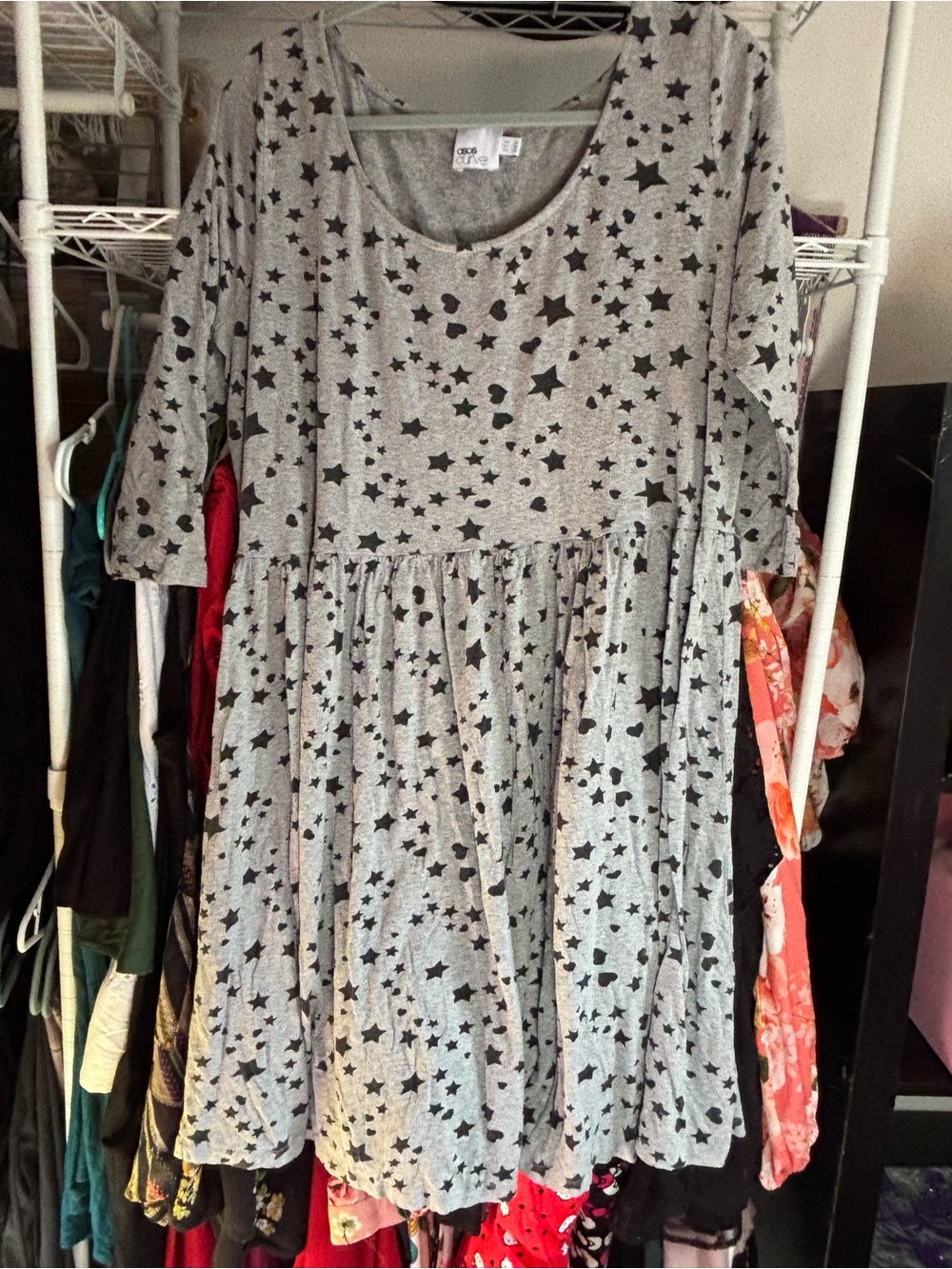 ASOS Grey Dress with Black Star Print